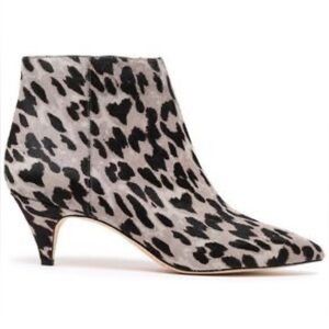SAM EDELMAN KINZEY CALF HAIR LEOPARD ANKLE BOOTIE KITTEN HEEL SIZE 8.5
